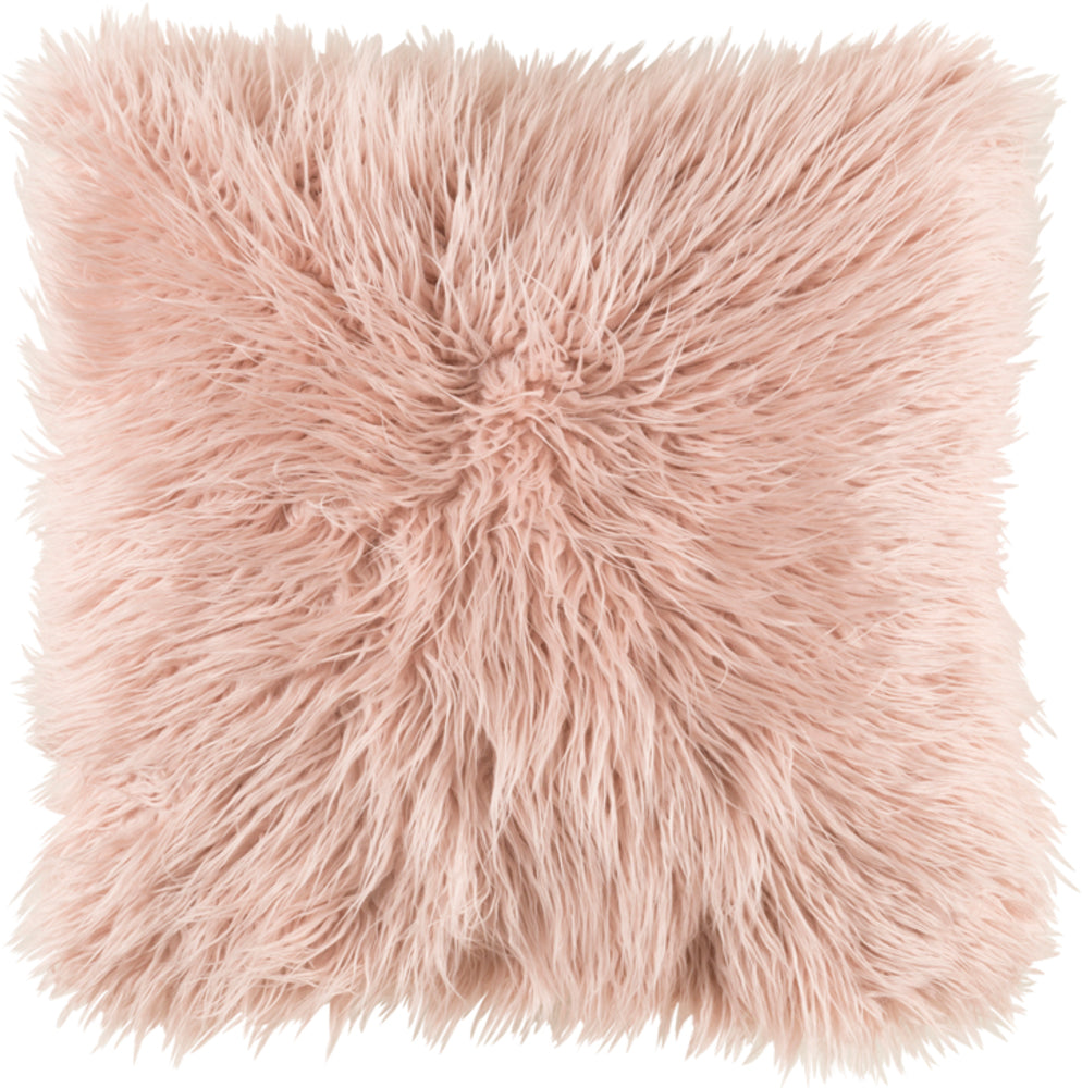 Kharaa Faux Fur Pillow in Blush