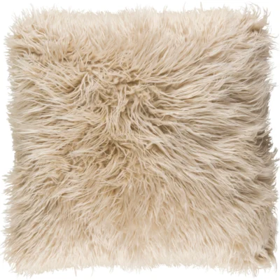 Kharaa Faux Fur Pillow in Khaki