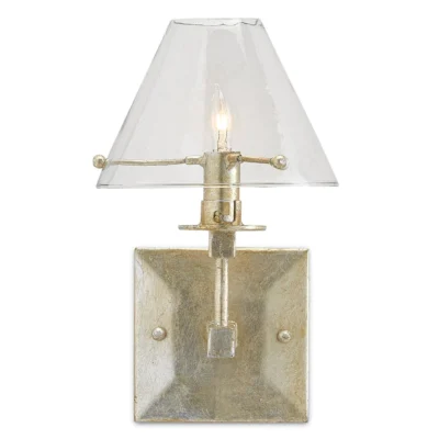 Kiran Wall Sconce in Silver Leaf design by Currey and Company