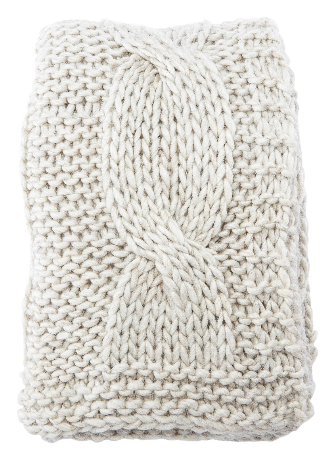 Koen Ivory Knit Throw