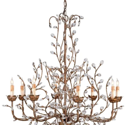 Large Crystal Bud Chandelier design by Currey and Company