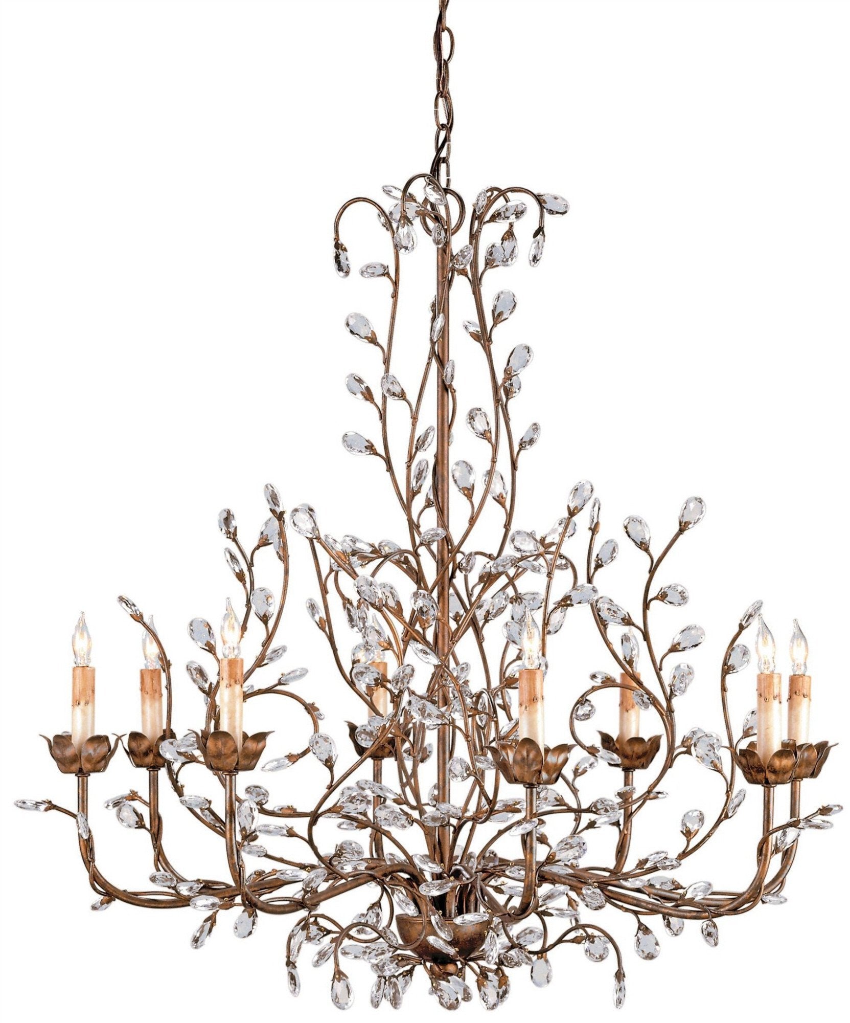 Large Crystal Bud Chandelier design by Currey and Company