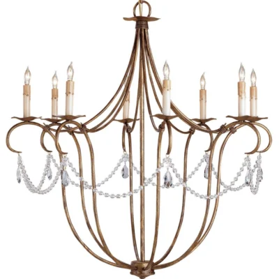 Large Crystal Light Chandelier design by Currey and Company