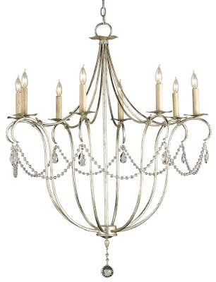 Large Crystal Lights Chandelier design by Currey and Company