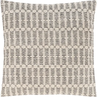 Leif Woven Pillow in Charcoal and Ivory