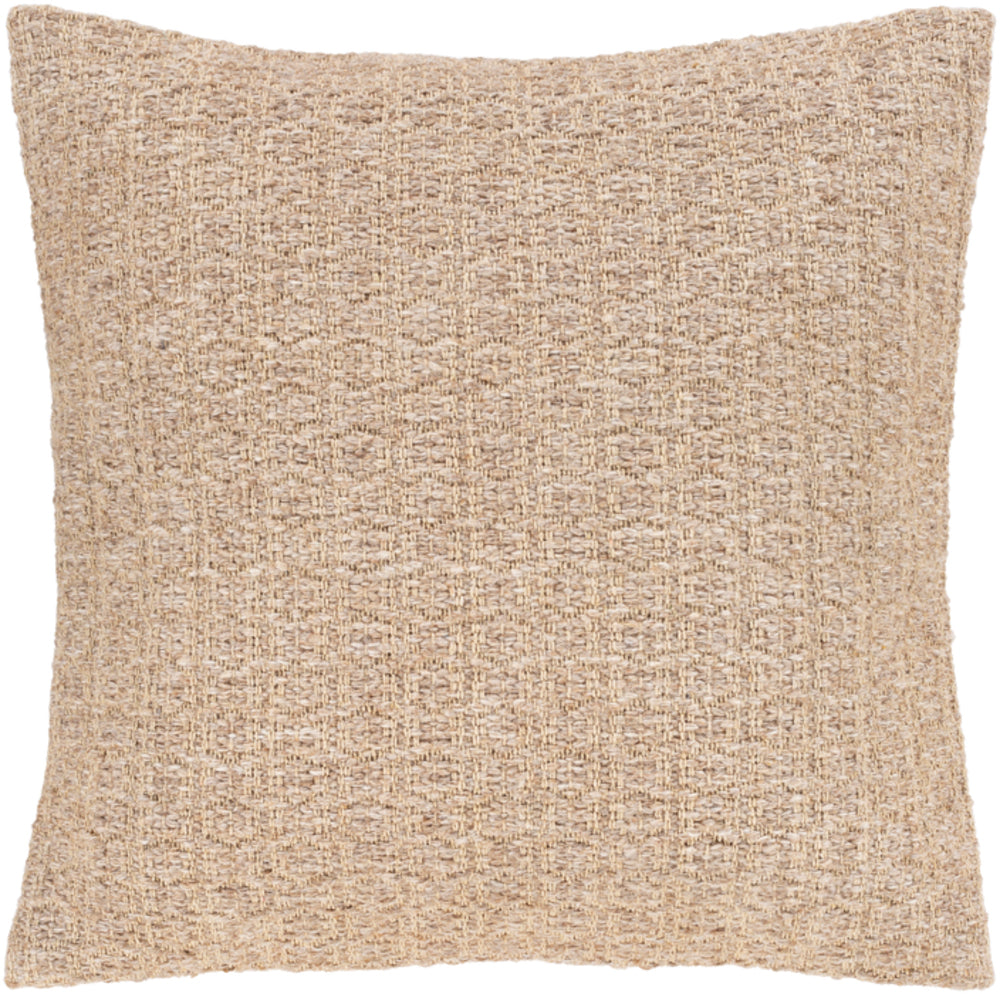 Leif Woven Pillow in Cream and Taupe