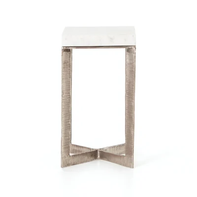 Lennie End Table in Brushed Nickel