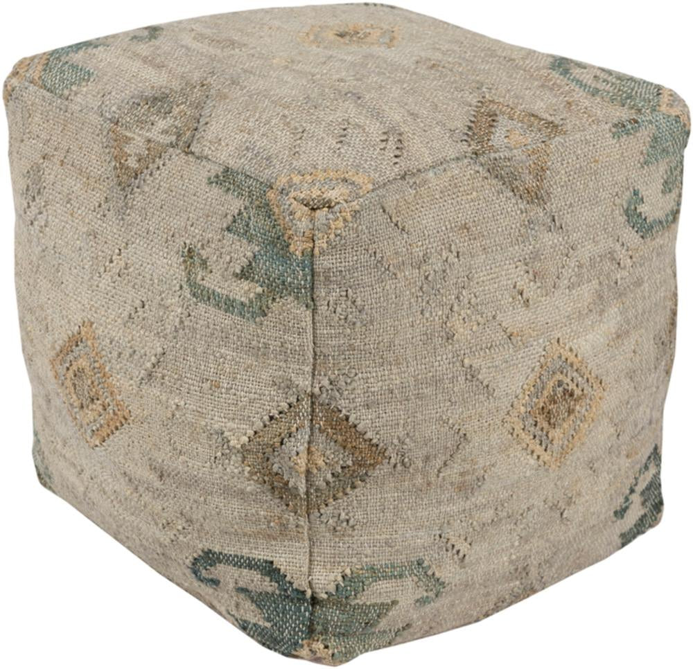 Lenora Jute Pouf in Wheat