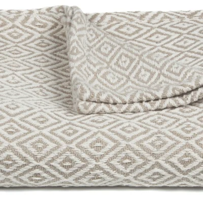 Lia Collection Throw in Beige and White design by Chandra rugs