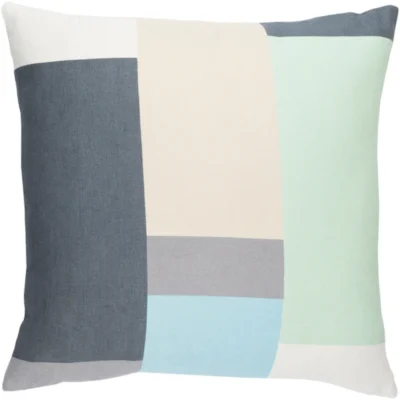 Lina Woven Pillow in Mint and Charcoal by Elle Decor