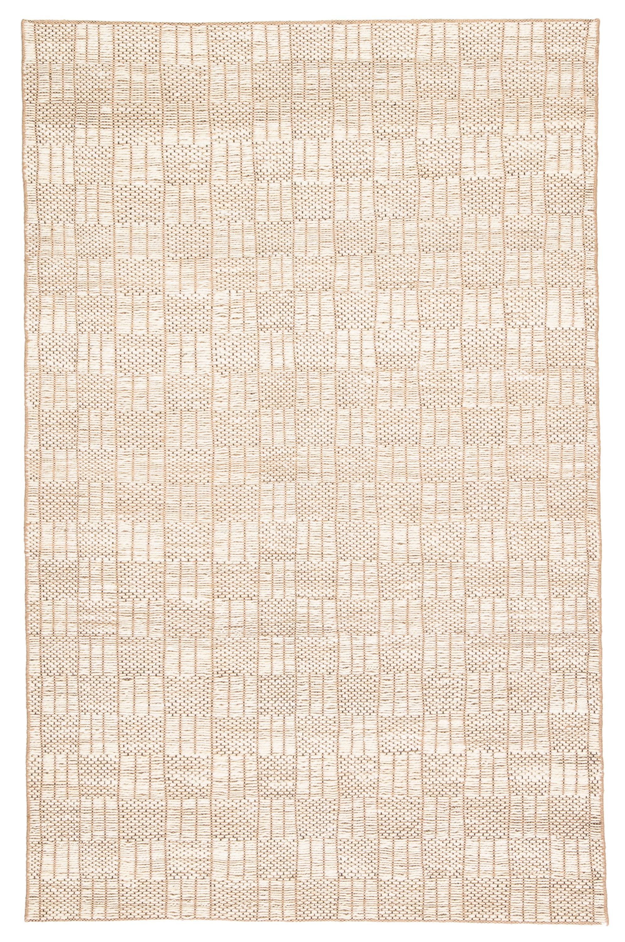 Lindo Natural Geometric White and Beige Area Rug