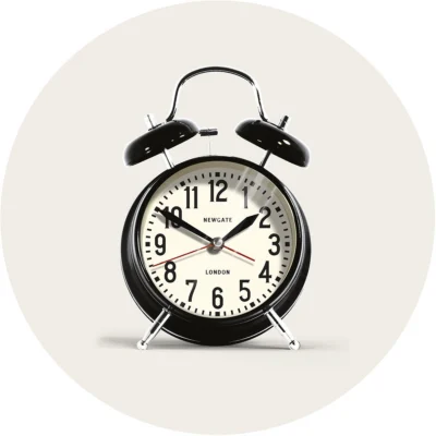 London Alarm Clock in Black design by Newgate