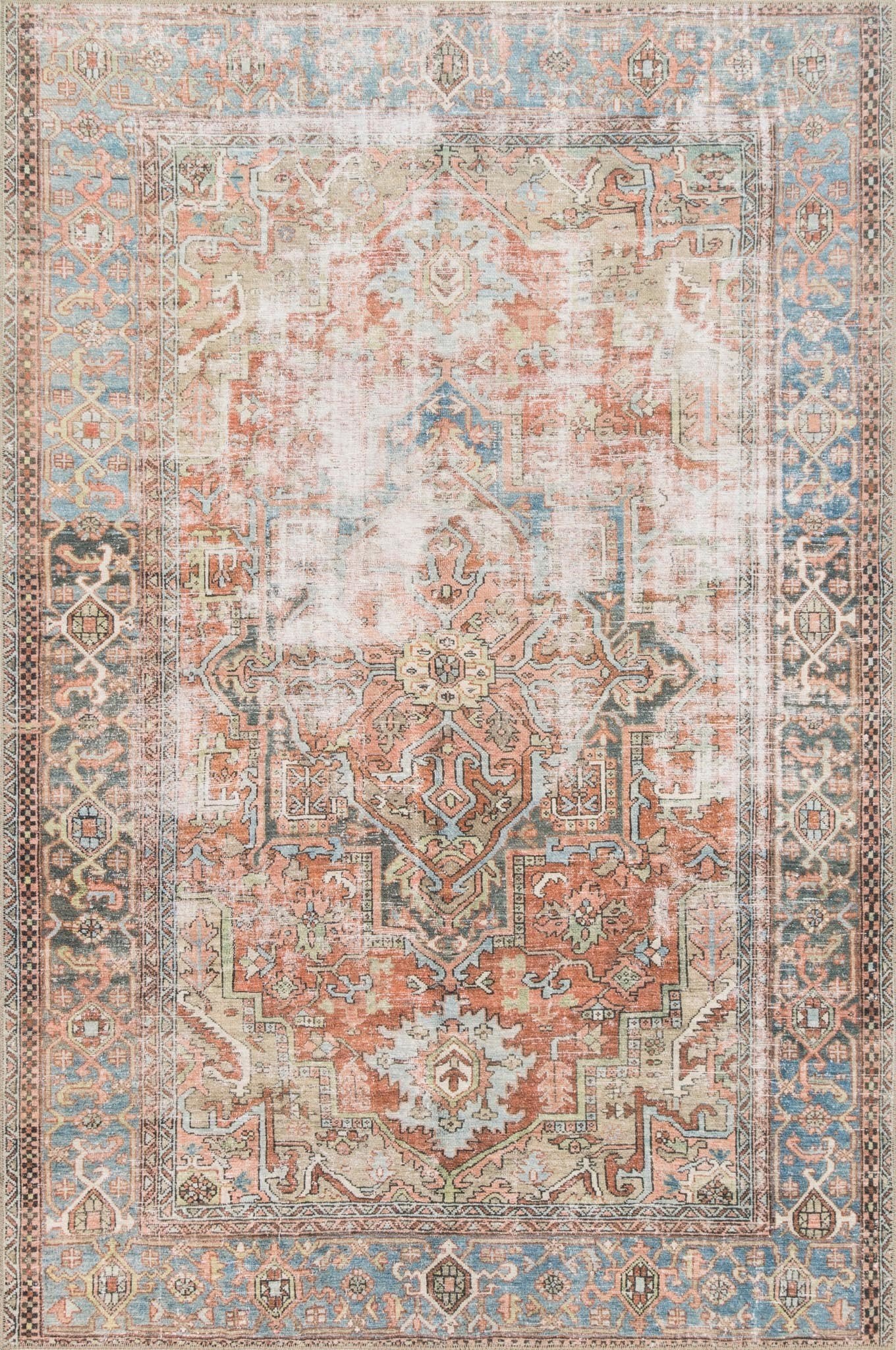 Loren Rug in Terracotta and Sky