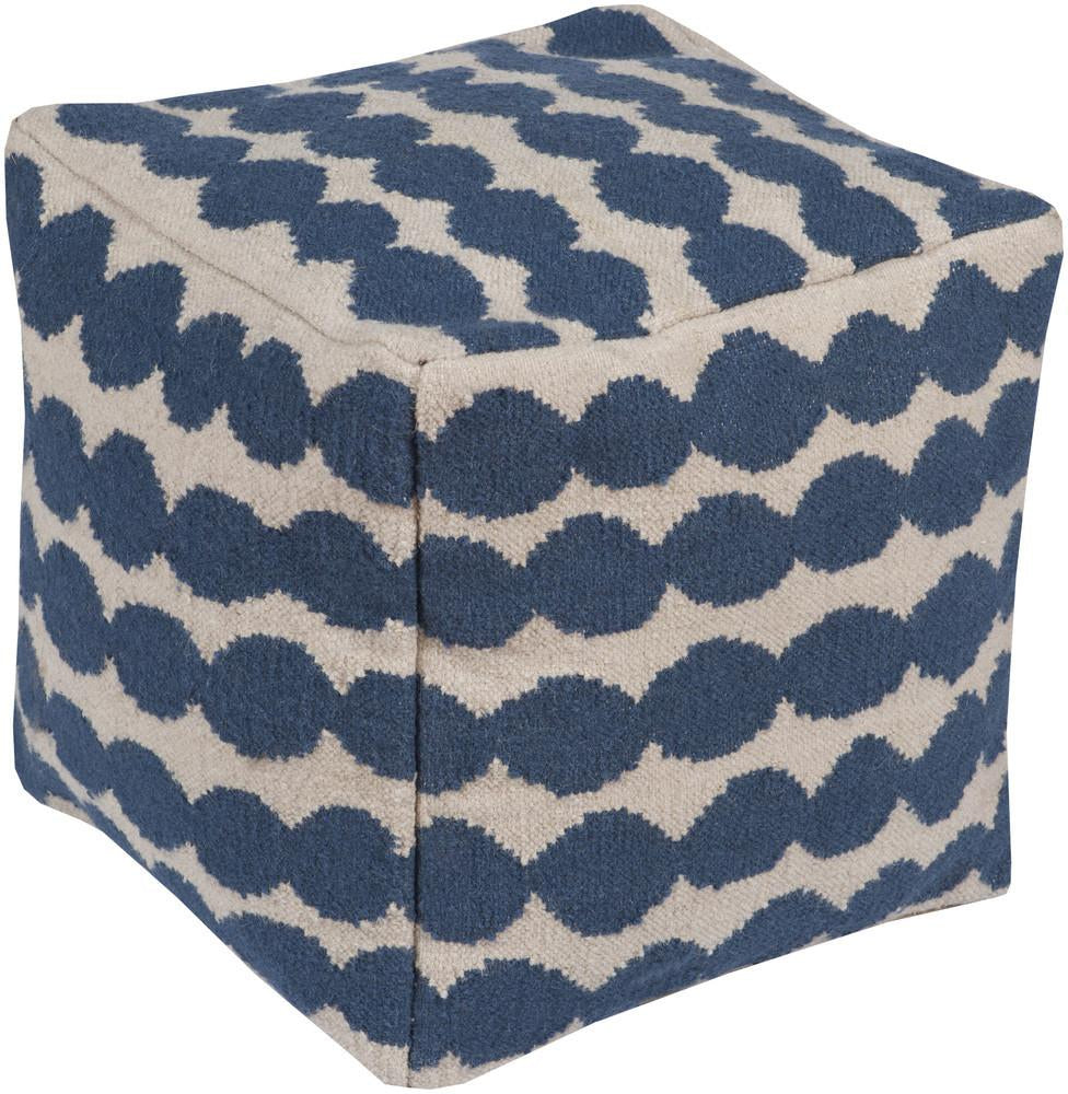 Lotta Jansdotter Pouf in Dark Blue and Cream design by Lotta Jansdotter