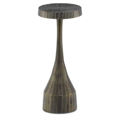 Luca Drinks Table in Vintage Brass design by Currey and Company