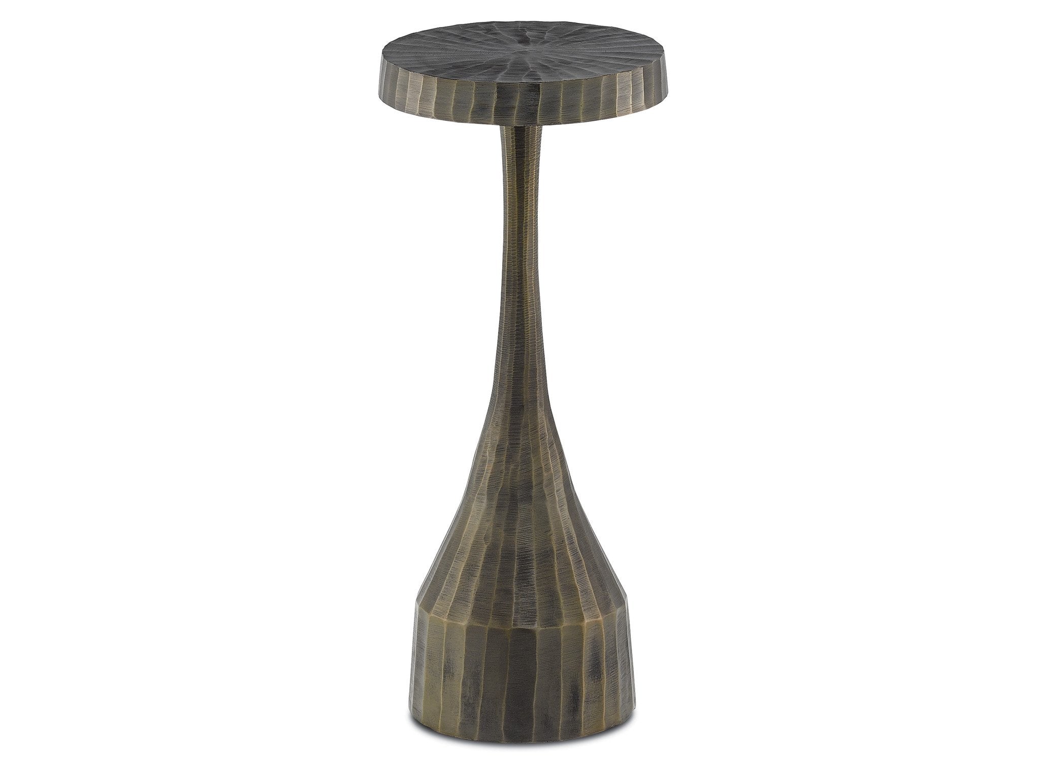 Luca Drinks Table in Vintage Brass design by Currey and Company