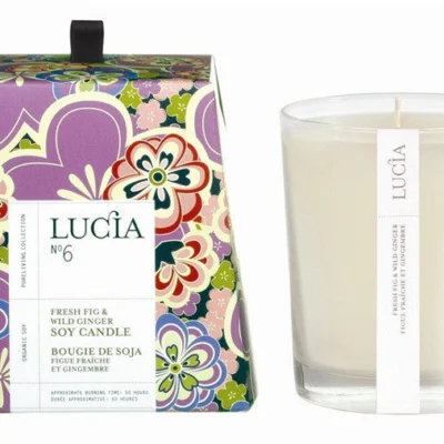 Lucia Fresh Fig and Wild Ginger Soy Candle design by Lucia