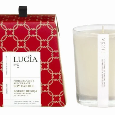 Lucia Pomegranate and Redcurrant Soy Candle design by Lucia