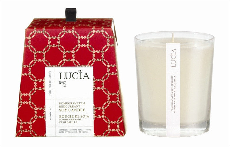 Lucia Pomegranate and Redcurrant Soy Candle design by Lucia