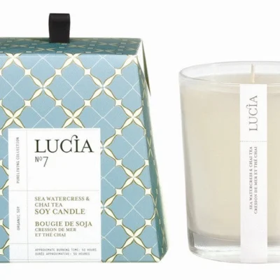 Lucia Sea Watercress and Chai Tea Candle design by Lucia