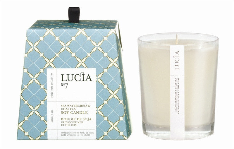 Lucia Sea Watercress and Chai Tea Candle design by Lucia