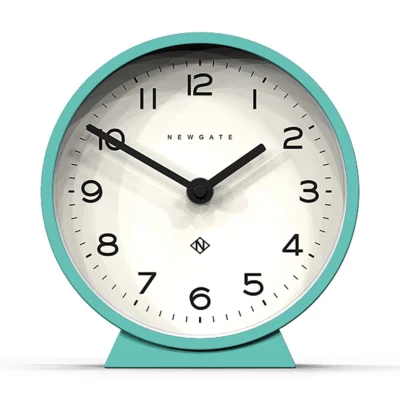 M Mantel Clock in Aqua design by Newgate