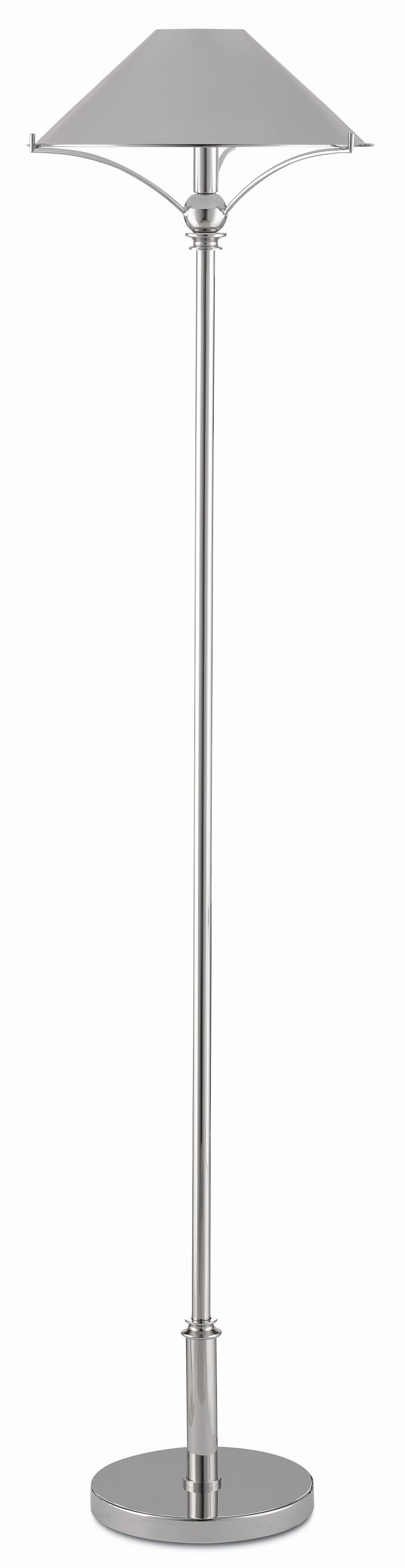 Maarla Nickel Floor Lamp design by Currey and Company