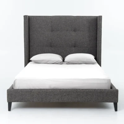 Madison Upholstered Queen Bed in Charcoal