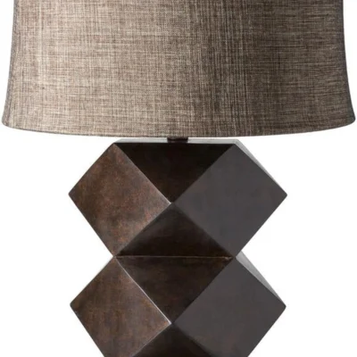 Makena Table Lamp in Camel and Dark Brown