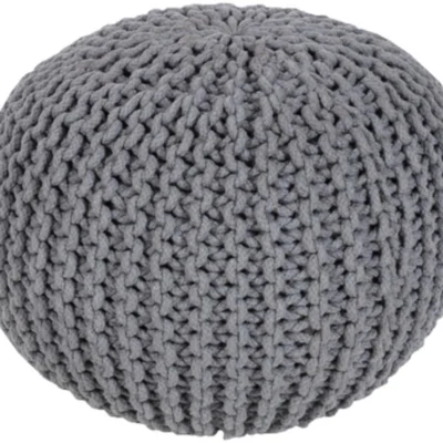 Malmo Cotton pouf in Medium Gray color