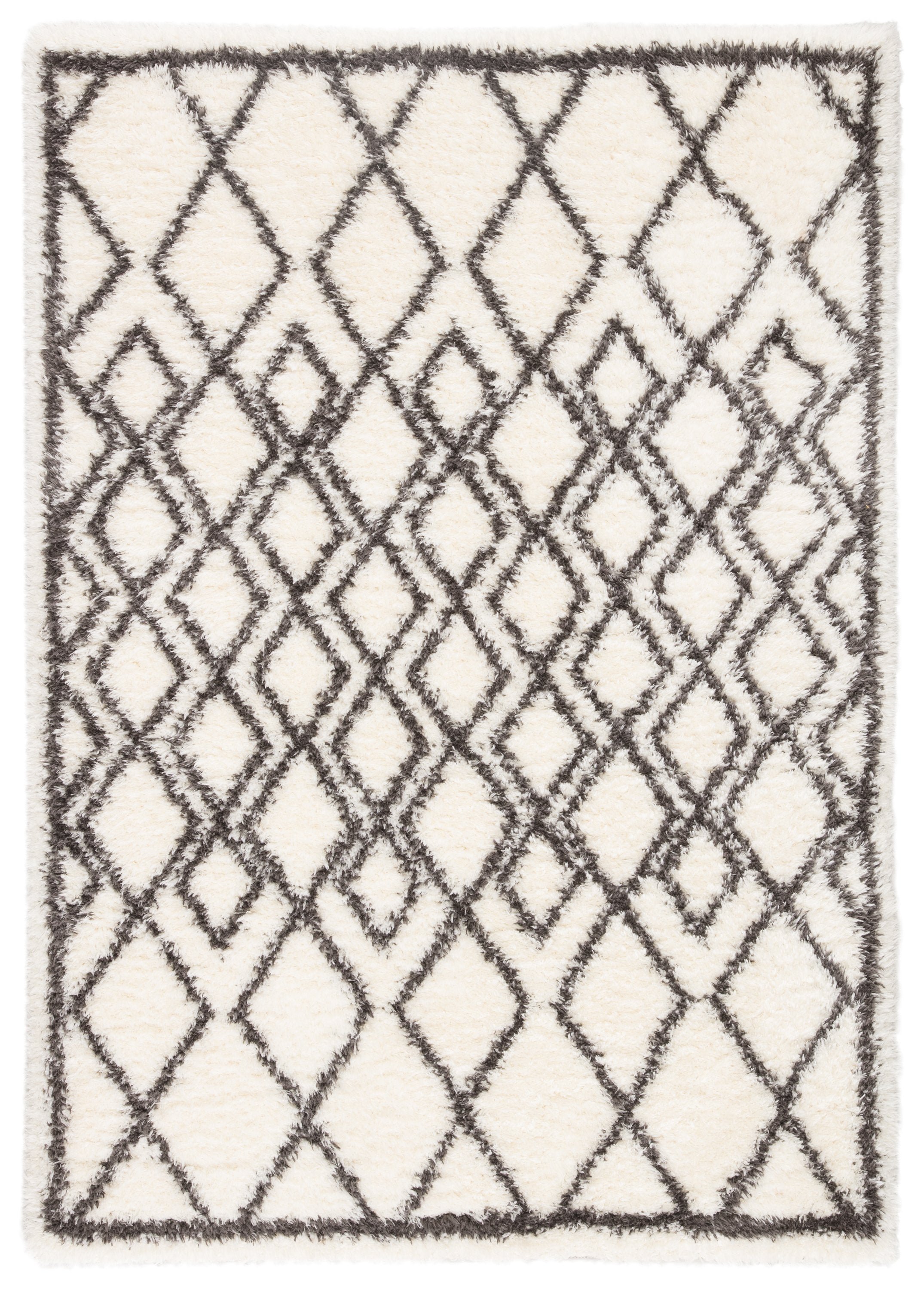 Maltese Trellis Ivory and Dark Gray Area Rug