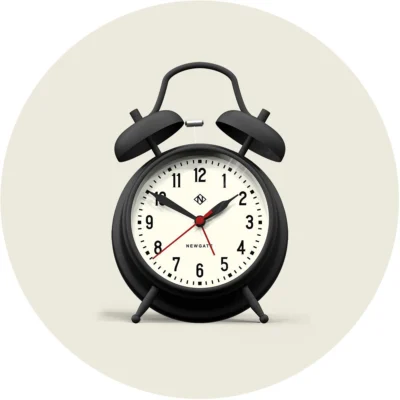 Manchester Alarm Clock in Matte Black design by Newgate