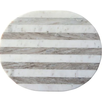 Marble Cheese Cutting Board in Grey and White Stripe by BD Edition