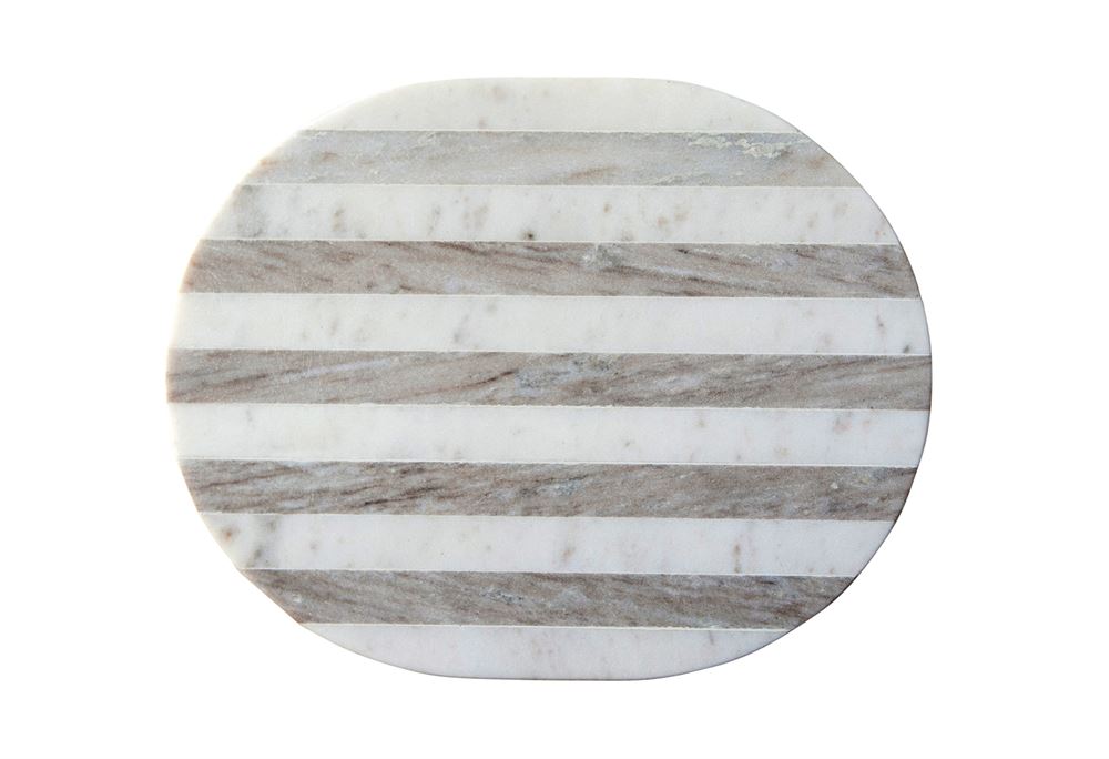 Marble Cheese Cutting Board in Grey and White Stripe by BD Edition