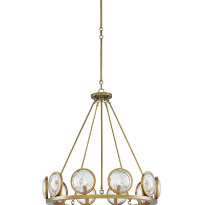 MarjieScope Chandelier in Brass design by Currey and Company