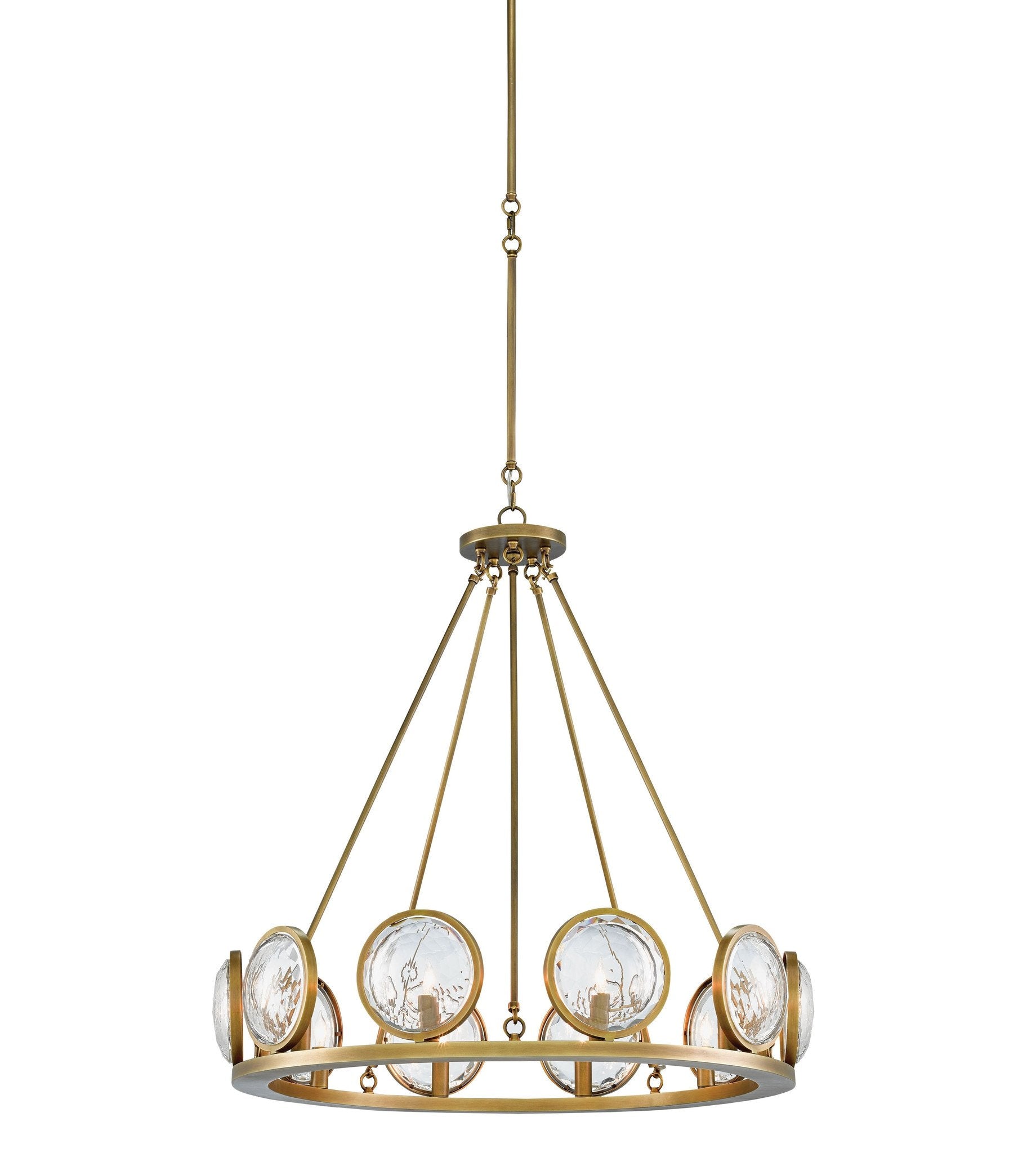 MarjieScope Chandelier in Brass design by Currey and Company