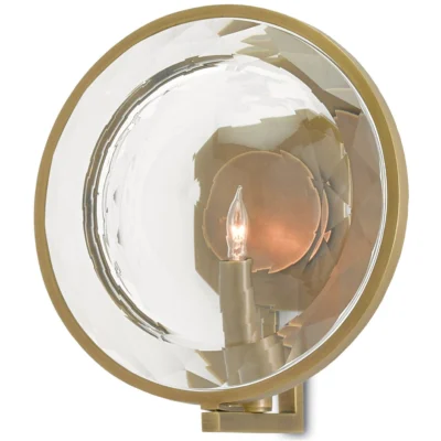 MarjieScope Wall Sconce in Antique Brass design by Currey and Company