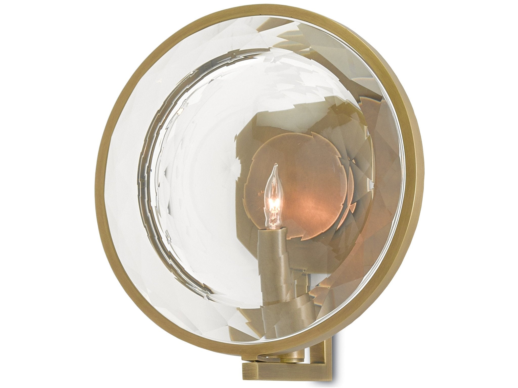 MarjieScope Wall Sconce in Antique Brass design by Currey and Company