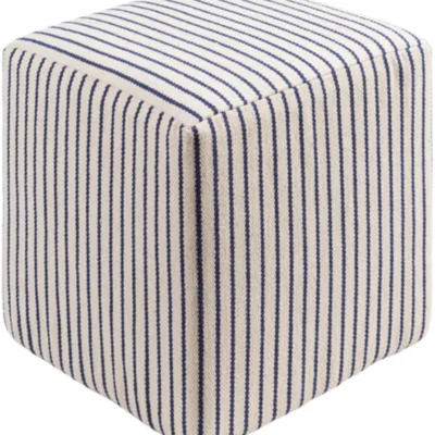 Matchford Cotton Pouf in Cream and Navy