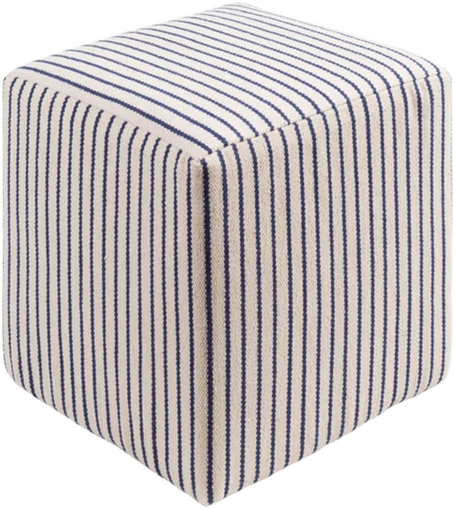 Matchford Cotton Pouf in Cream and Navy