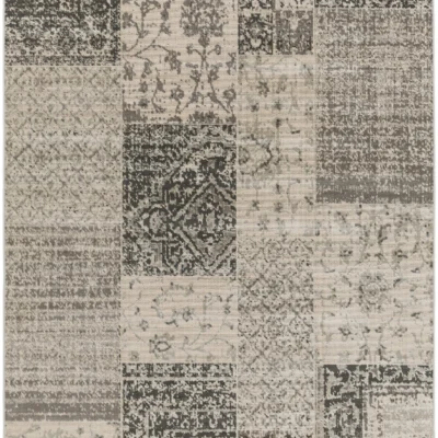 Mavrick Rug in Charcoal and Beige