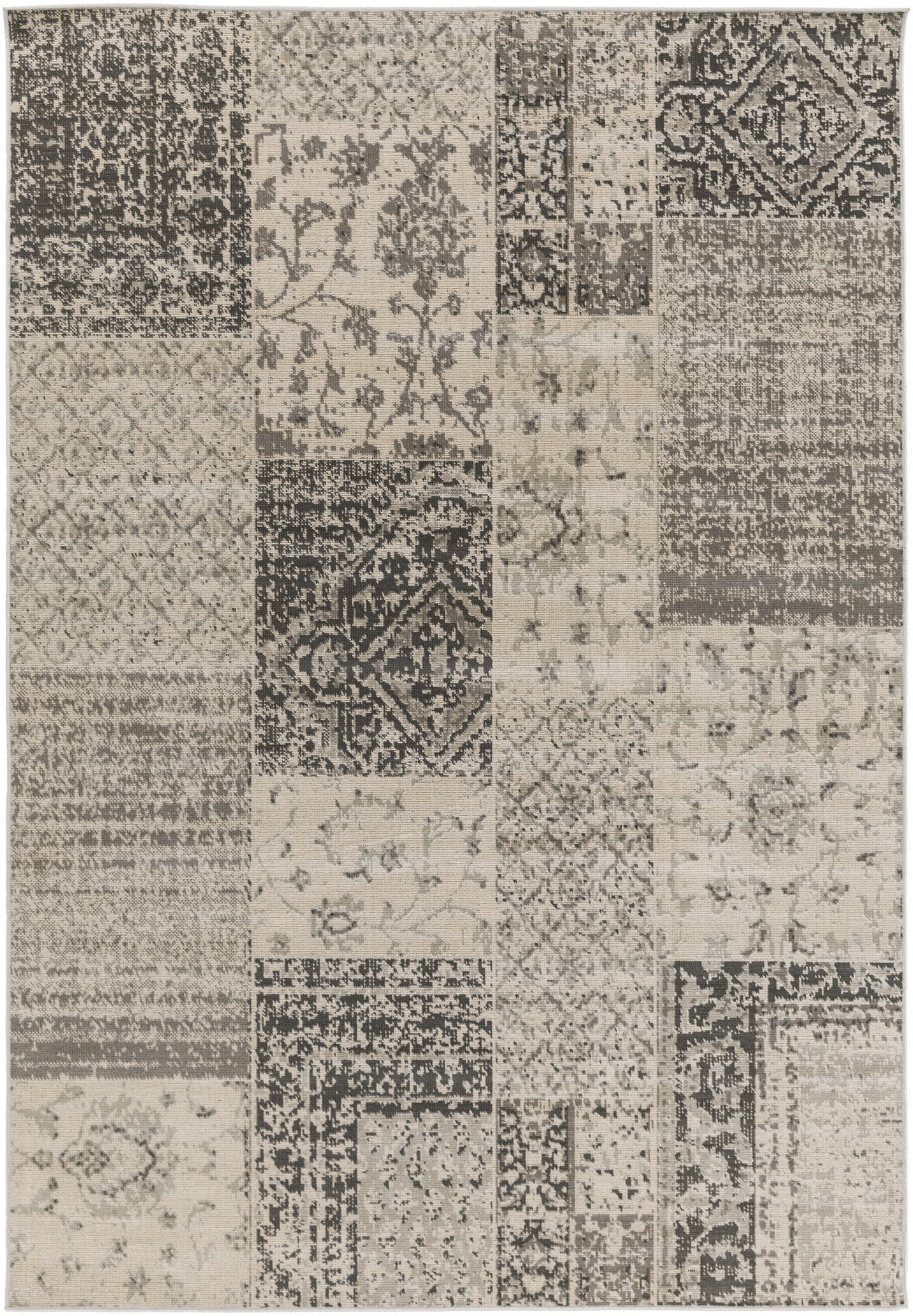 Mavrick Rug in Charcoal and Beige