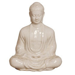 Meditating Buddha Statue in White design by Emissary