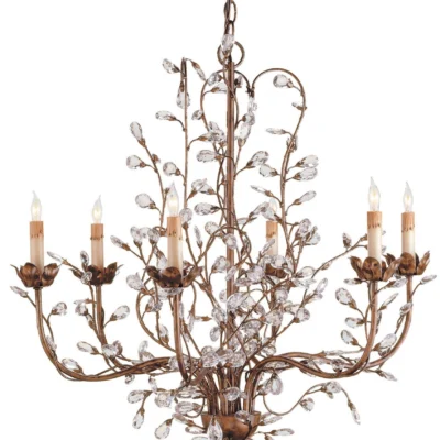 Medium Crystal Bud Chandelier design by Currey and Company