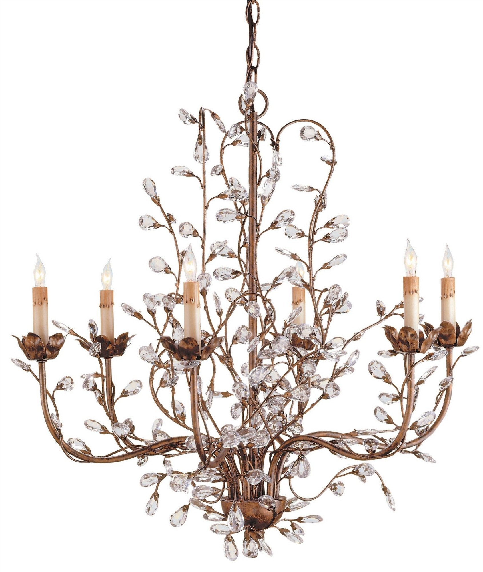 Medium Crystal Bud Chandelier design by Currey and Company