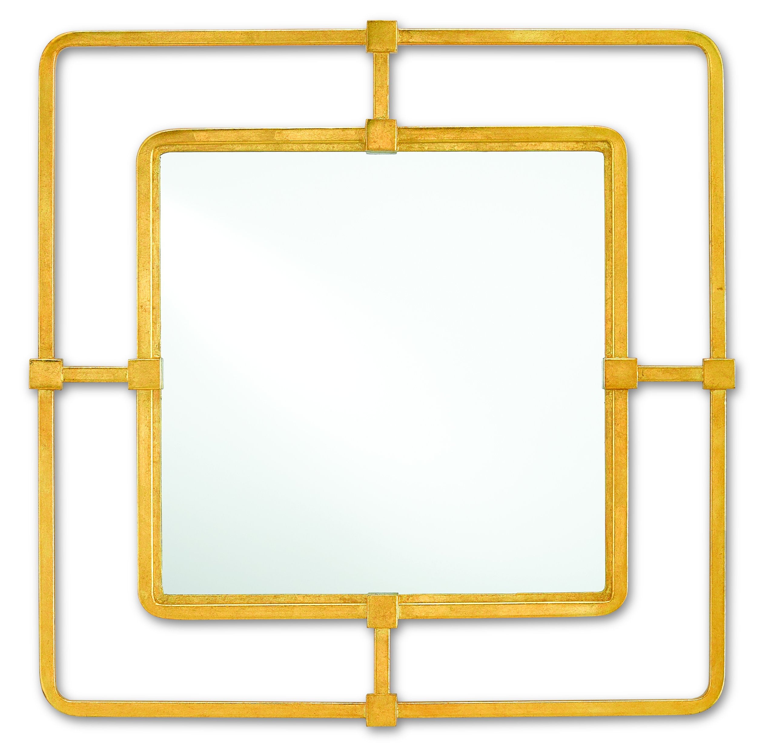 Metro Gold Square Mirror design by Currey and Company