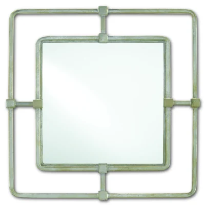Metro Silver Square Mirror design by Currey and Company
