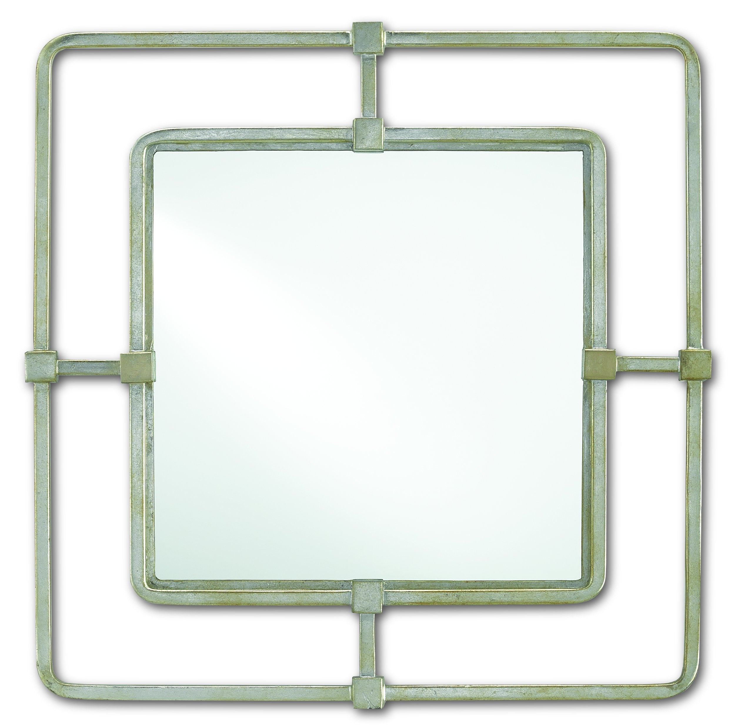 Metro Silver Square Mirror design by Currey and Company