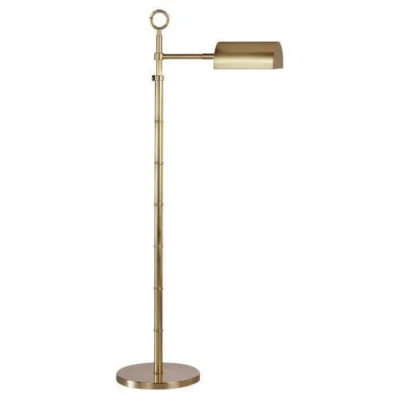 Meurice Adjustable Task Floor Lamp in Antique Natural Brass design by Jonathan Adler