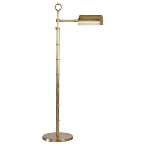 Meurice Adjustable Task Floor Lamp in Antique Natural Brass design by Jonathan Adler